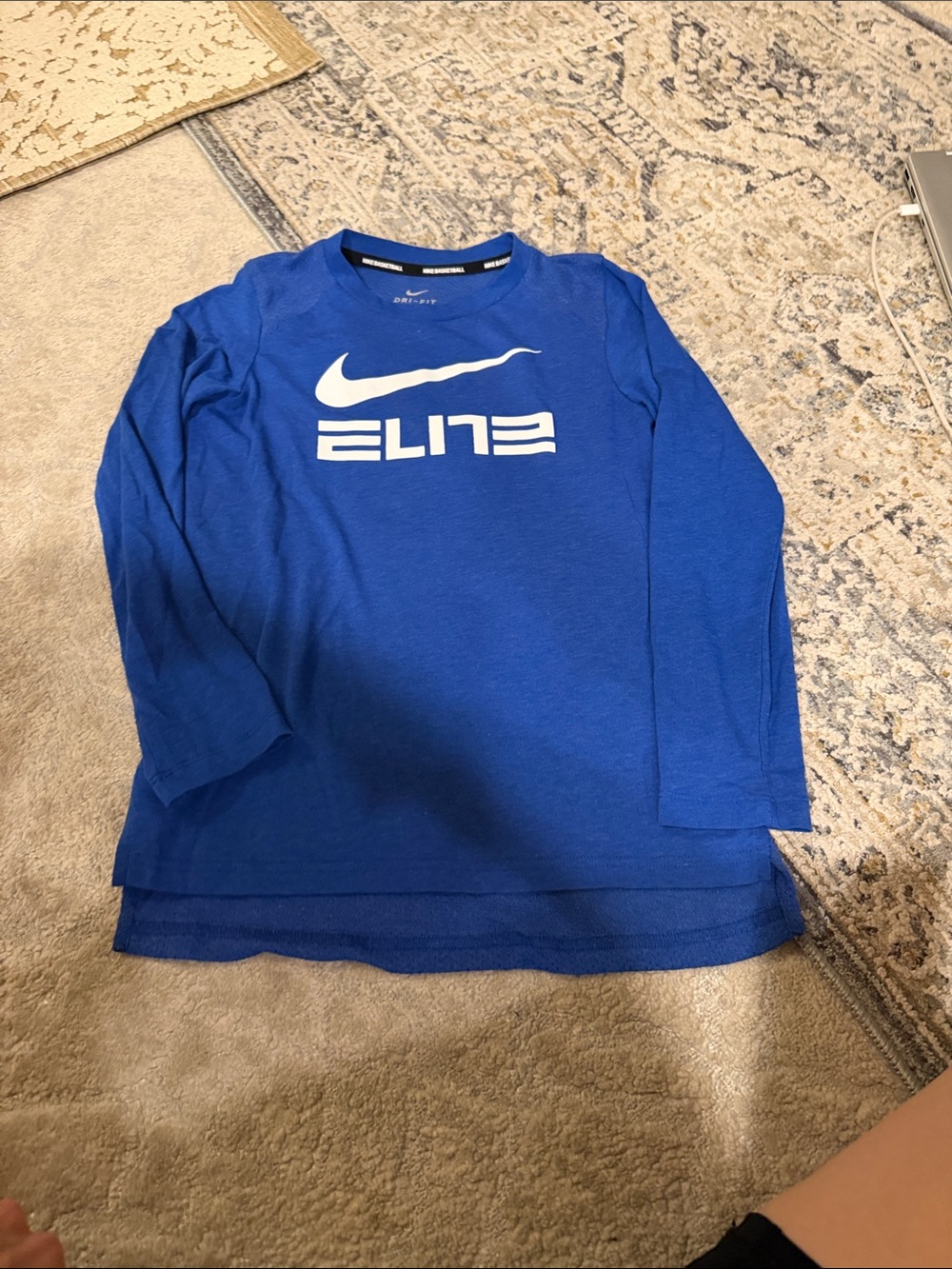 Nike Boys' Blue Elite Long-Sleeve Performance Shirt